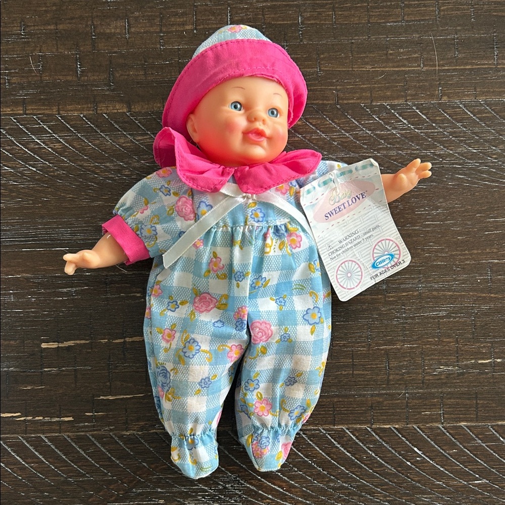 Sweet Love Doll in Pink and Blue Floral Outfit